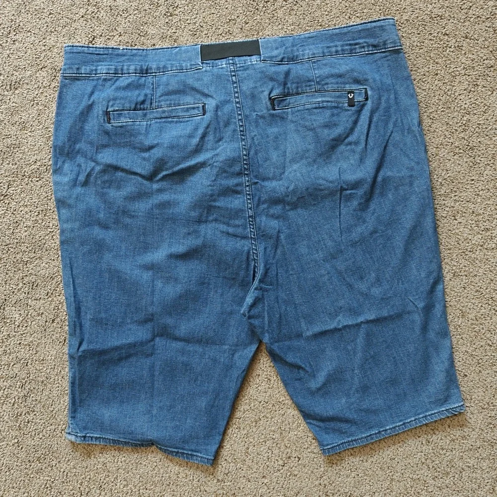 True Religion Mens 40W Blue Tactical Utility Denim Shorts Buckle Belt D-Ring‎